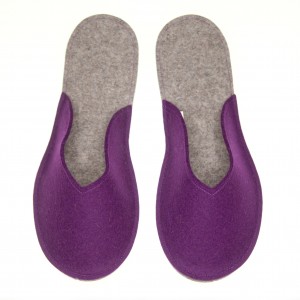 Women's Wool Felt Slippers - VIVI minimal - VIOLET